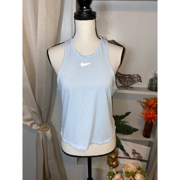 NIKE NWT $52 Dri-Fit size XL Women’s Light Blue Open Back Training Tank Top - Picture 3 of 12